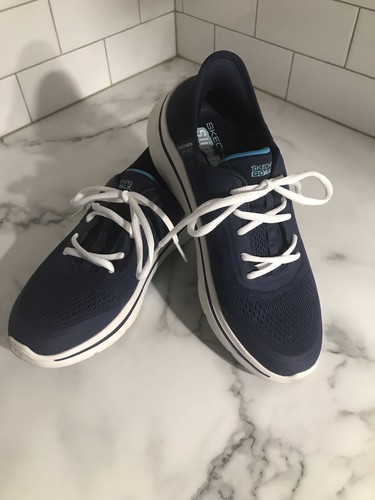 Women’s Skechers Slip Ins Arch Support Sneakers Navy Blue Sz 8 *READ*