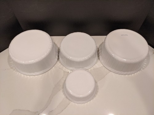 Corning Ware French White Set 4 Round Baking Dishes F-16B Ramekin, F-5-B, F-1-B  - Picture 8 of 9