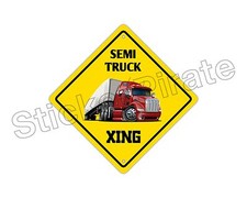  Aluminum Semi Truck Crossing Funny Metal Novelty Sign 12"x12"