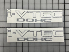 2 Pieces I-vtec Vinyl Dohc Window Decal Jdm Honda Acura Black