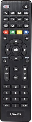 8-in-1 Universal Fernbedienung | Geeignet für viele Marken von TV, DVD, SAT, HiFi