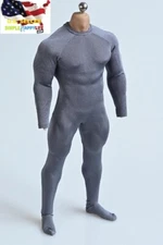 1/6 gray tight stretch bodysuit leotard for 12" Muscular body Phicen M35 ❶USA❶