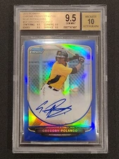 GREGORY POLANCO 2013 BOWMAN CHROME BLUE REFRACTOR AUTO 38/150 BGS 9.5 10 AUT GEM