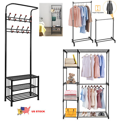 Closet Clothes Shoes Rack Holder Storage Hanger Heavy Duty Home Garment Shelf