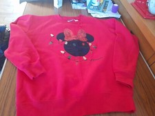 Image of Disney Minnie Mouse Christmas Sweatshirt,  Red Size Small . Bag 113