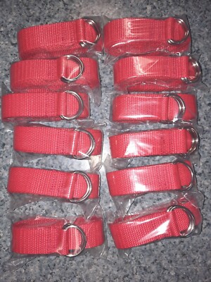 1'' football belts (dozen) 60'' Red Scarlet bagged  Made in USA 12 belts