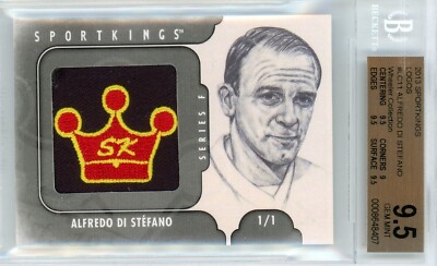 2013 SPORTKINGS LOGOS 1/1 EMBROIDERED PATCH! - #LC11 ALFREDO DI STEFANO BGS 9.5