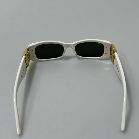 Balenciaga Dynasty 51MM Rectangular Sunglasses White - Image 4 of 4