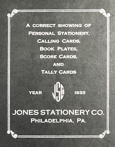Elegant Vintage 1933 JONES STATIONARY CO. CATALOG W/ ENVELOPE PHILADELPHIA (#33) - Picture 2 of 9