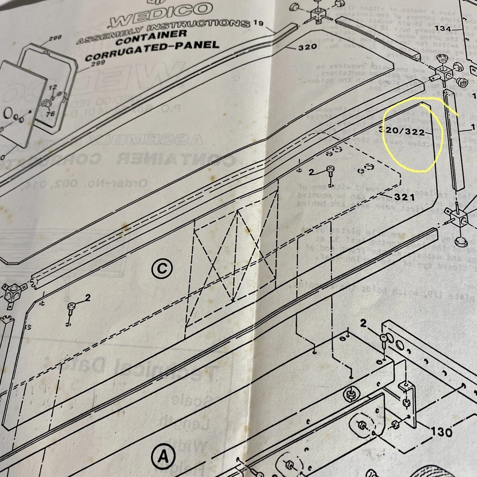 Wedico Part #322 Side Panel for Doors (Corrugated/Ribbed) 1:16 Scale - Image 3 of 4