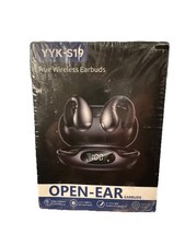 Open Ear Clip On Headphones Bluetooth 5.3 Wireless Earbuds YYK-S19 4HD Mic Black