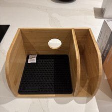 HEXNUB Bamboo Coffee Caddy for Chemex, Bodum, Cosori Includes Mat Lid Organiser