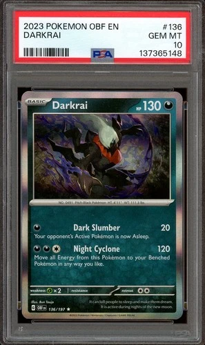Pokemon TCG Scarlet & Violet Obsidian Flames #136 Darkrai Holo Rare PSA 10