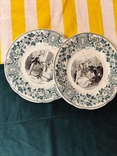 Creil Montereau antique plates set XIXe French faience