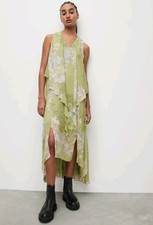 Image of AllSaints Capri Venetia Dress Spring Green Floral Midi/Maxi UK 10 BNWT RRP £219