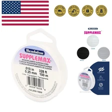 SuppleMax Illusion Beading Cord, 0.25 mm / 0.010 in, Clear Monofilament, 100 ...