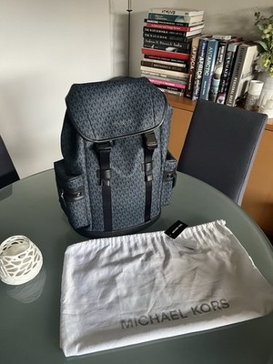 Neuer Michael Kors Rucksack Monogram  Dunkelblau &  Laptopfach NP495 