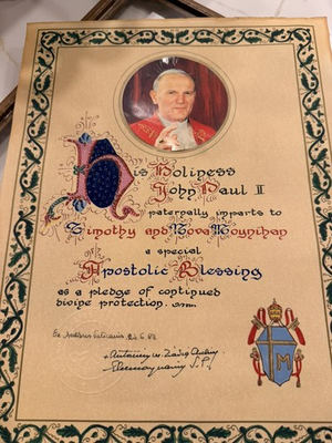 #ad #ad Pope John Paul II Blessing With Seal $800.00