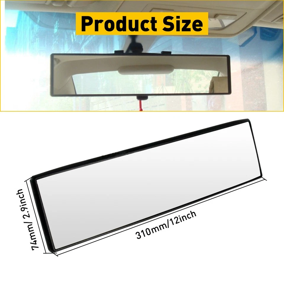Rear Mirror View Convex Expand Design Rearview Mirror Replacement 310MM - Image 2 of 4