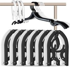 Foldable Travel Hangers 12-Pack, Folding Clothes Hangers Portable for Hotel Camp