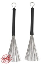 Jiayouy 1 Pair Drum Wire Brushes, Retractable, Percussion Sticks