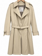 Vintage 70s London Fog Maincoats Womens Trench Coat L Beige Removable Liner Belt