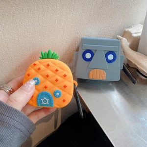 Pour AirPods 1 2 3 4 Pro 2 Pro 3 Mignon 3D Ananas House Cartoon Silicone Case