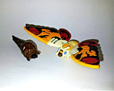 BANDAI Godzilla Pack of Destruction MOTHRA (Moth and Worm) 2'' Mini Figures 2002