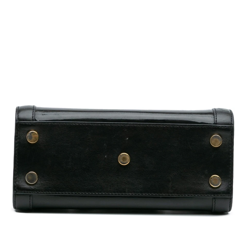 Cartera de cuero negra autenticada Saint Laurent Nano charol Sac de Jour Foto 3 de 4