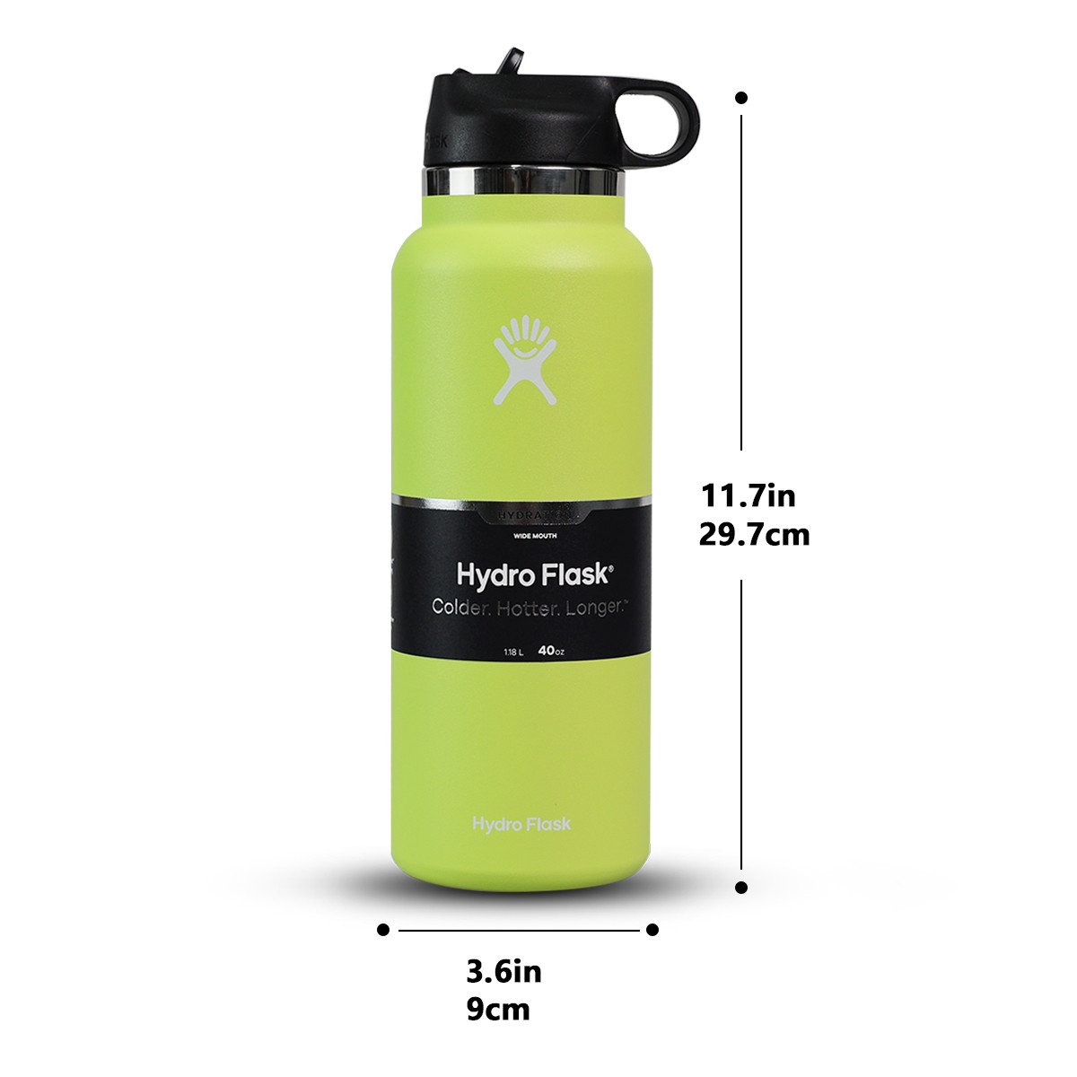 Hydro Flask 40 Oz Water Bottle Wide Mouth Straw Lid