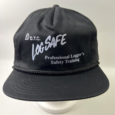 D.T.C. Log Safe Professional Logger's Safety Training Adjustable Black Rope Cap