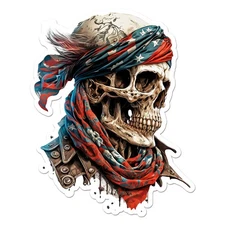 Skull American Flag Vinyl Decal Sticker - ebn9254