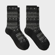 Women's Heavyweight Cushioned Fair Isle 2pk Boot Socks - All In Motion™ Black