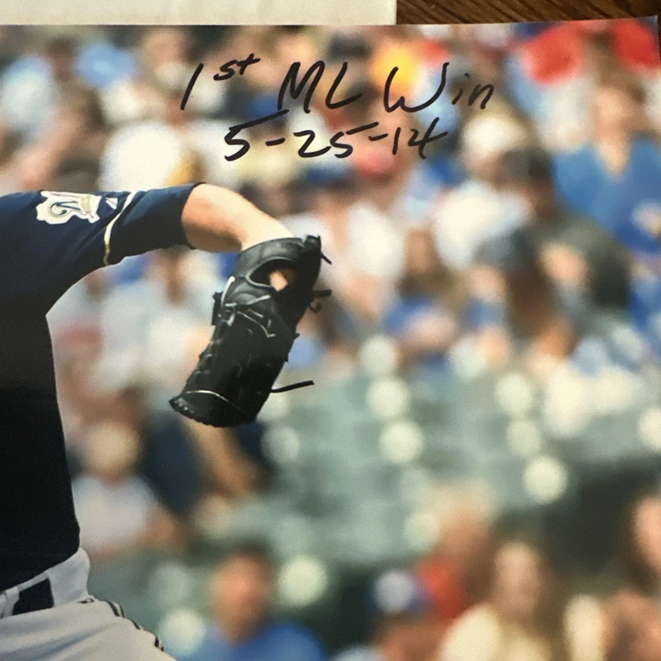 FOTO 8X10 FIRMADA AUTOGRAFIADA POR JIMMY NELSON MILWAUKEE BREWERS "5-25-14 1ª victoria ML Foto 3 de 3
