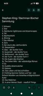 Stephen King / Richard Bachman Bücher Sammlung Deutsch Gebunden Und Taschenbuch