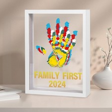 Family Handprint Kit - Baby Hand and Footprint Kit Wooden Frame, Newborn Keep...