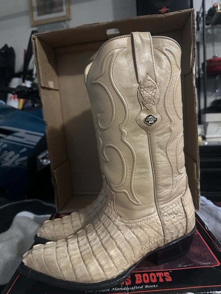 LOS ALTOS ORYX 正品 CROCODILE CAIMAN TAIL J-TOE 西部靴 EE 990111 — 第 3/4 张图片