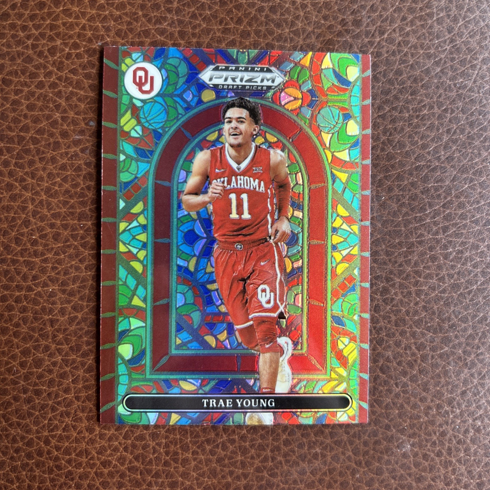 Trae Young 2022 Panini Prizm Draft Picks Stained Glass Case Hit SP #SG-TY Hawks
