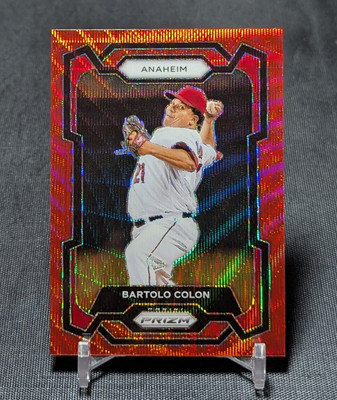Bartolo Colon Ruby Red Wave Holo 2024 Prizm Baseball Card #71 Anaheim Angels