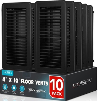10 Pack Heavy Duty Steel Floor Register Vents 4x10 Adjustable Air Vent Covers US