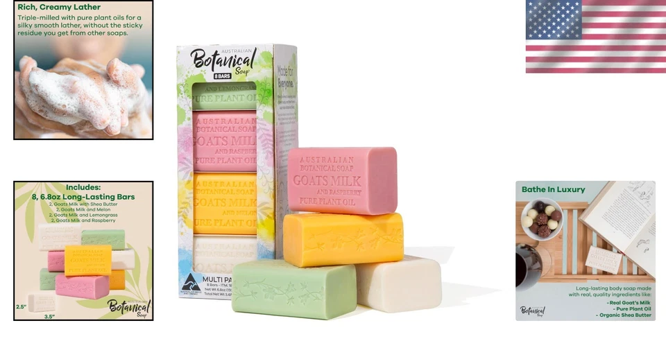 Organic Shea Butter Soap Bars - Lemongrass, Melon, Raspberry - Image 2 of 4