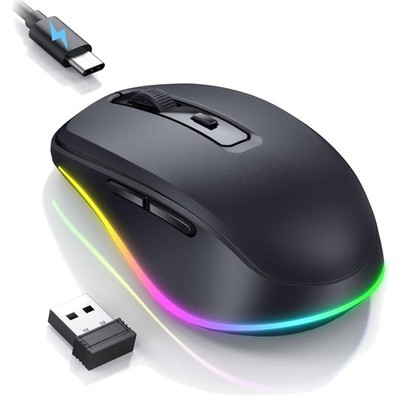 Kabellose Maus mit LED-Beleuchtung 2.4G USB Schwarz