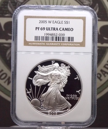 2005 "W" PROOF American *SILVER* Eagle $1 NGC PF69 Ultra Cameo #039 ECC&C, Inc.