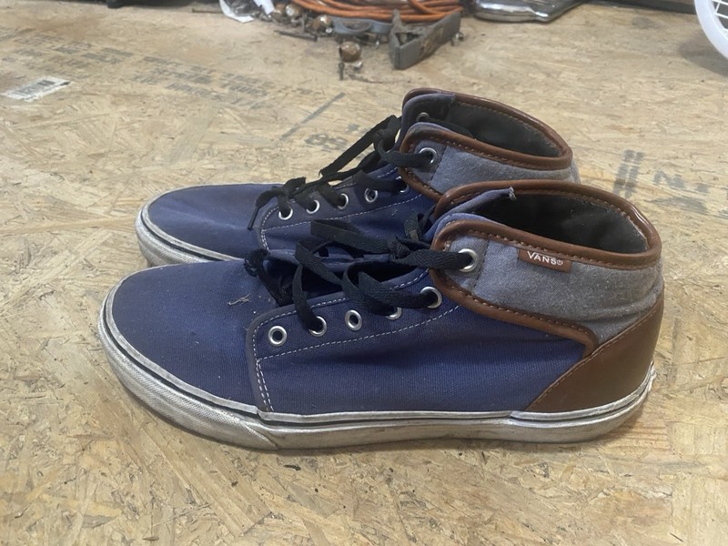 VANS Off The Wall Men’s Canvas Sneakers Blue/Brown/Gray Lace-Up US 11