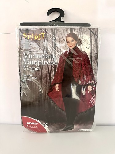 Woman’s Victorian Vampiress Burgundy Red Cape Halloween Costume Spirit One Size - Picture 3 of 4