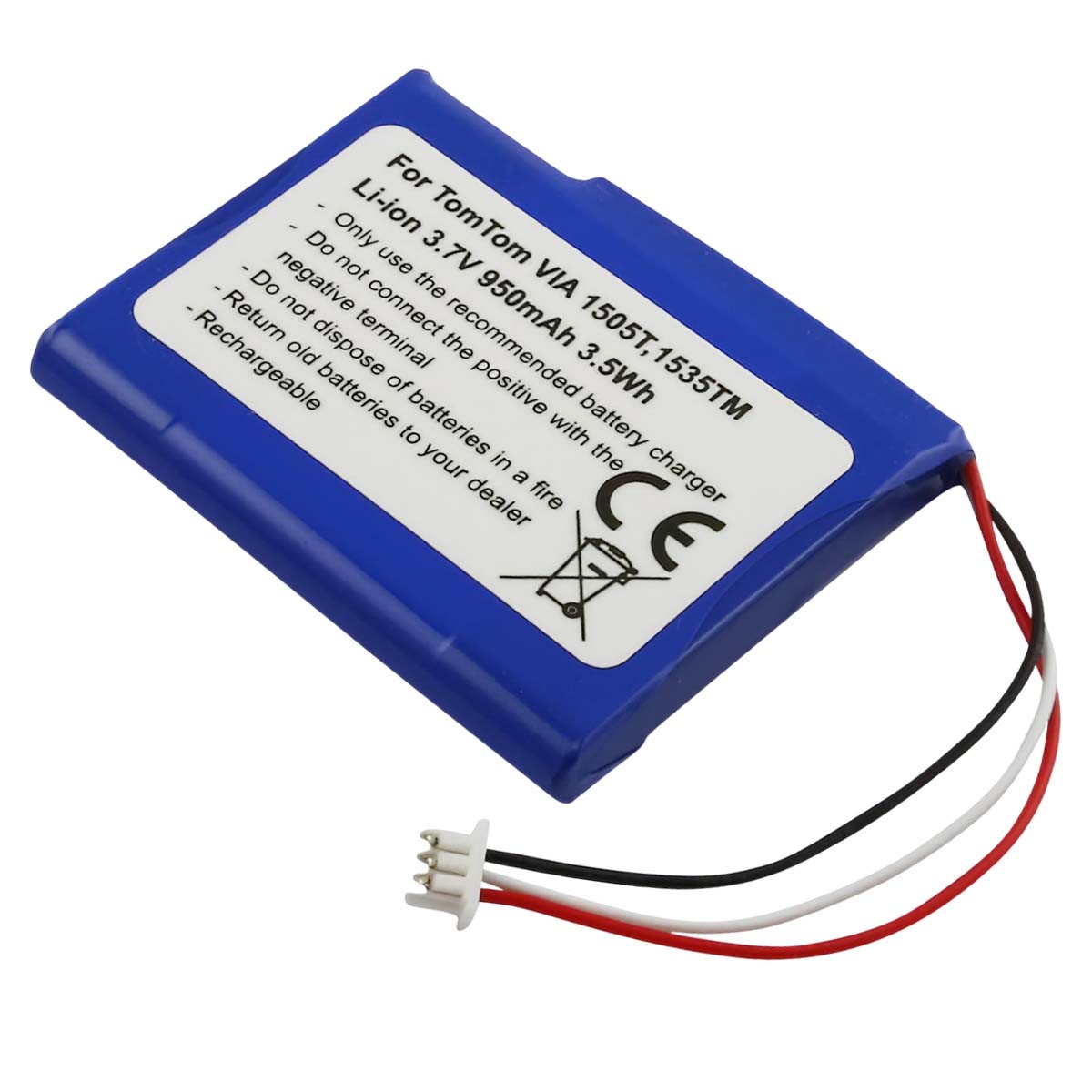Batterie 37V pour TomTom VIA 1505T avec cellules lithium haute capacité KL1 950