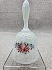 Fenton Handpainted, Signed Bell  Pearlescent w/ Hearts and Flowers