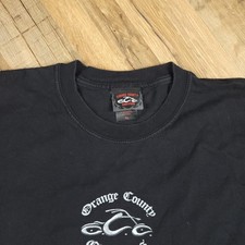 T-shirt Vintage Orange County Choppers (OCC) - Blanc, Taille M - Motif "Live Fast N Ride" - Occasion Très Bon état