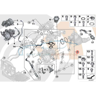 Original BMW 11652411468 - Anbausatz Turbolader VALUE LINE