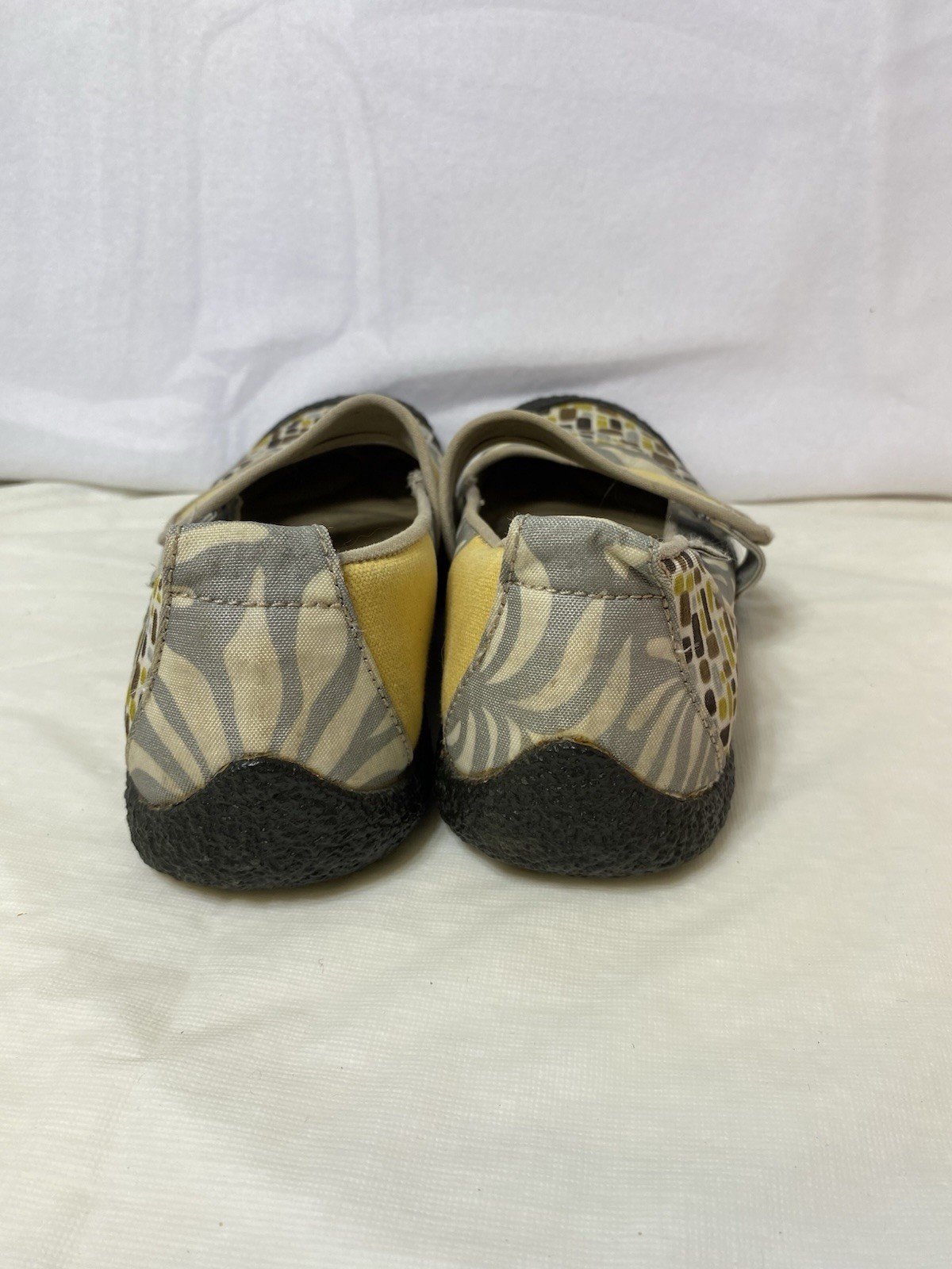 Mocassino zebrato argento Keen Mary Jane Harvest ballerine zoccoli mules donna taglia 7